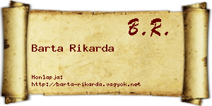 Barta Rikarda névjegykártya